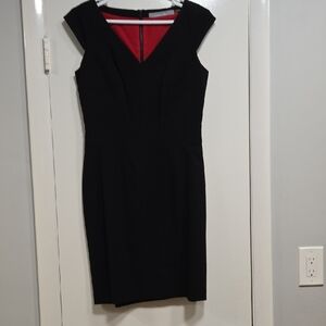Classic Black V-Neck Sheath Dress